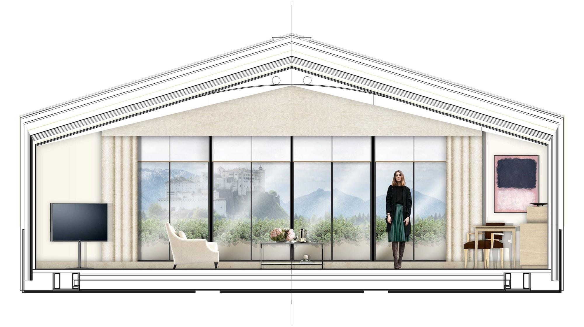 Hotel Sacher Salzburg Bagian luar foto A section of a proposed penthouse apartment